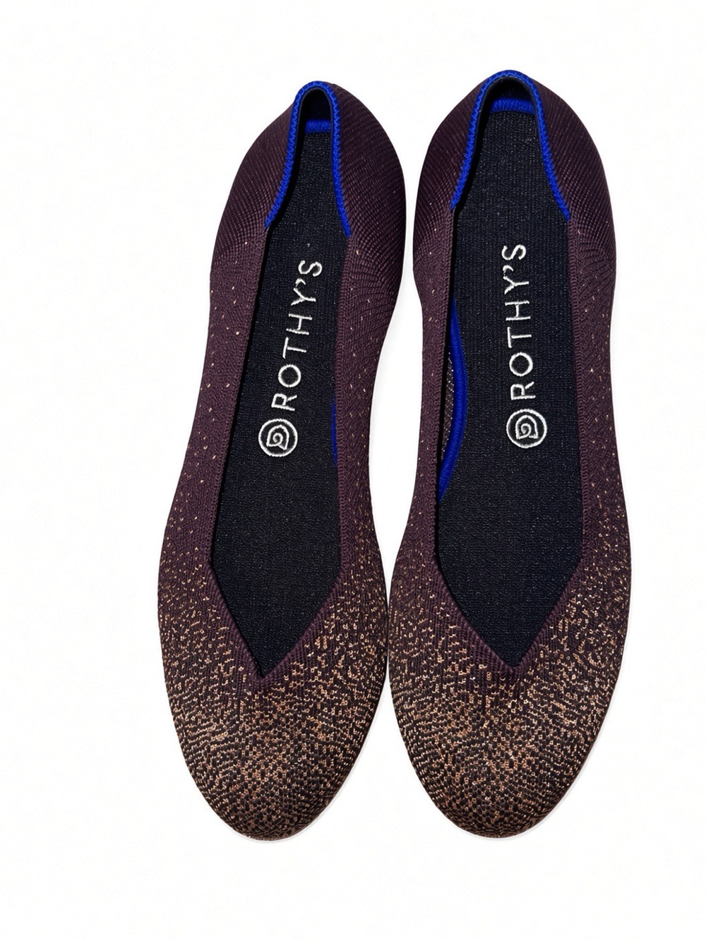 Rothy's Women's Plum Knit Ballet Flats with Gold Fleck